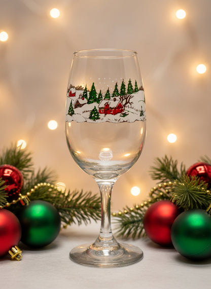 Copa Navideña – Libbey “Winter Village” (Vintage)