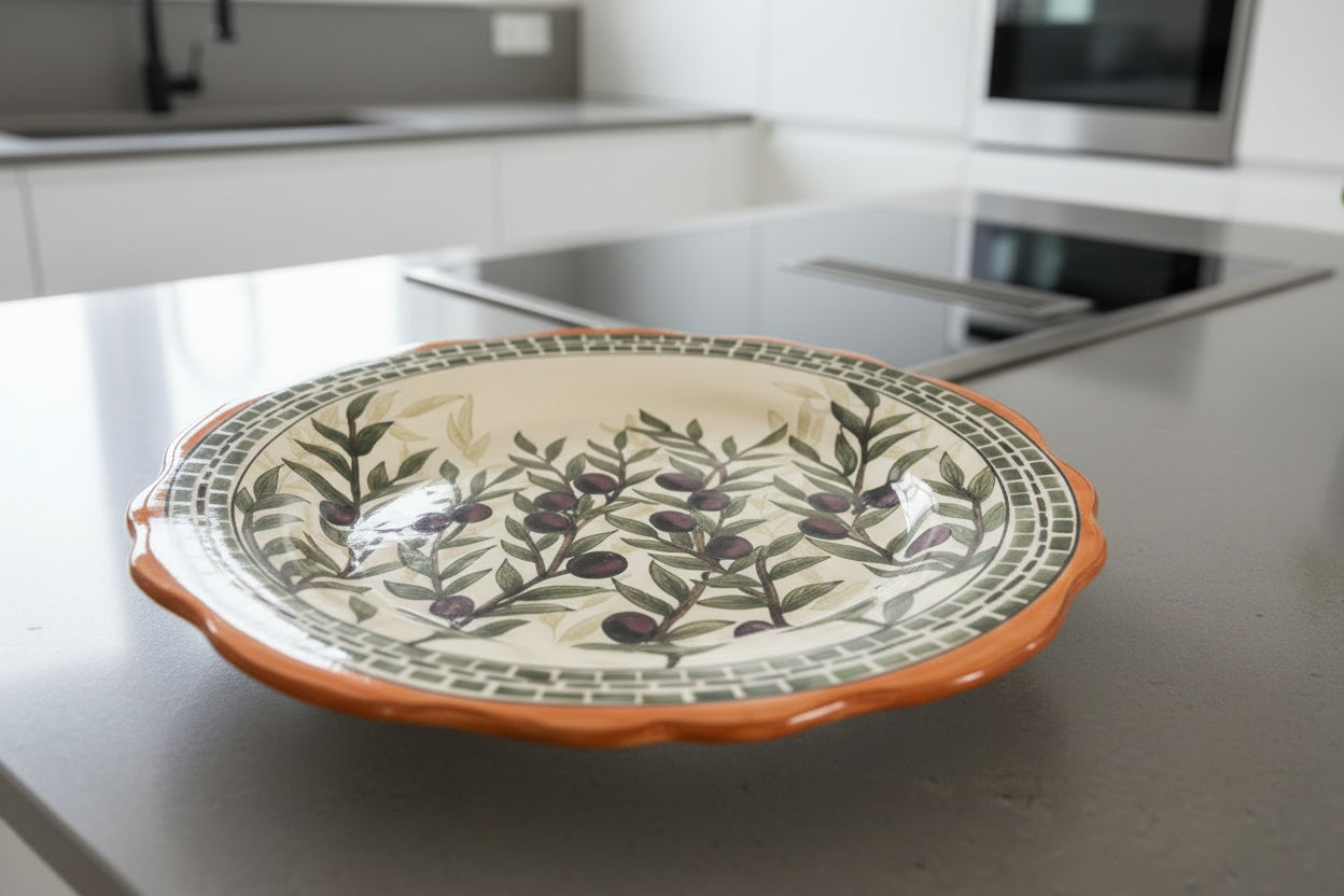Bandejas para Servir de Cerámica Pintado a Mano