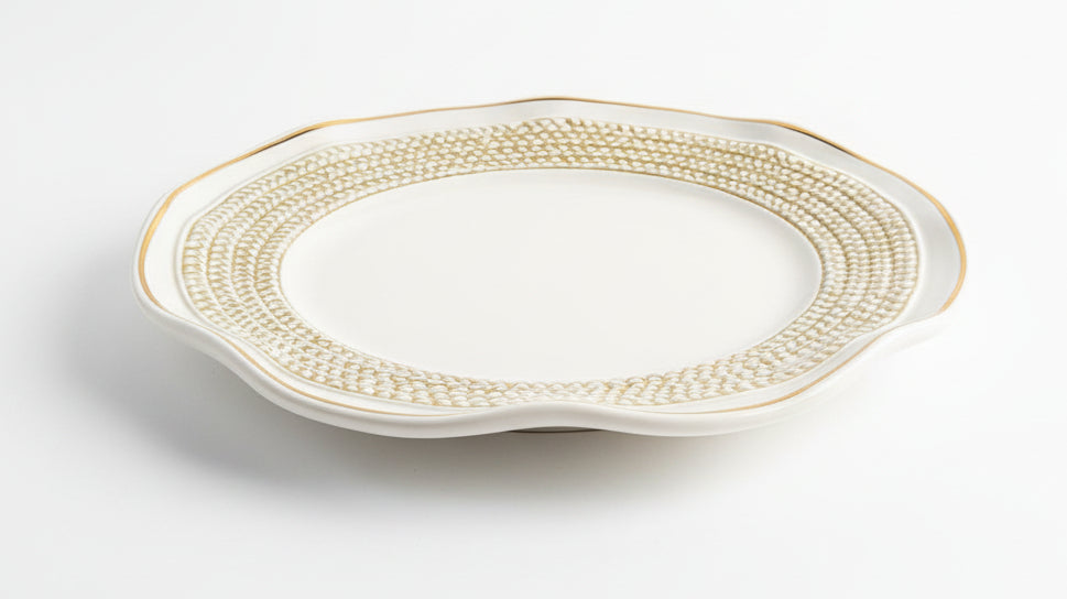 Plato grande de cerámica italiana que complementa perfectamente la olla con ajos.