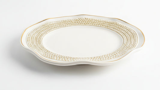 Plato grande de cerámica italiana que complementa perfectamente la olla con ajos.