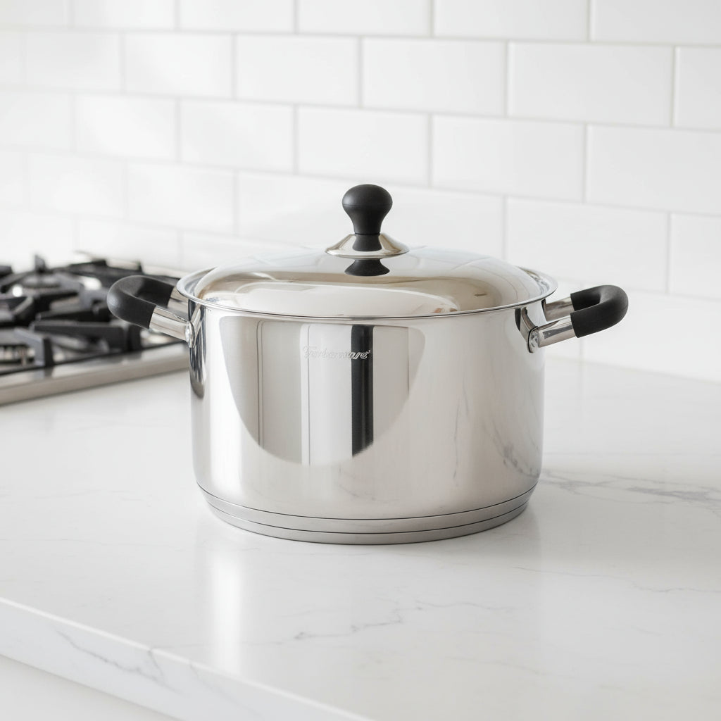 Olla Farberware Clásica de Acero Inoxidable  con Tapa – Apta para Inducción y Lavavajillas