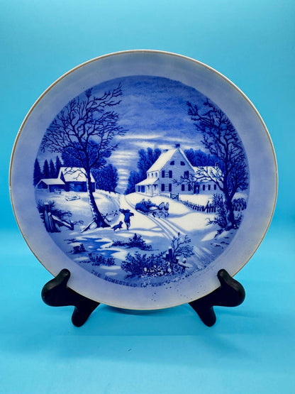 Currier & Ives – Plato Artístico “Home Winter”