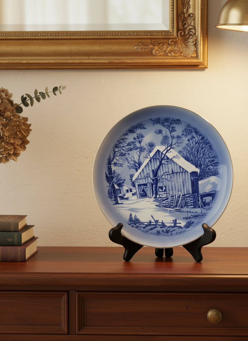 Currier & Ives – Plato Artístico “Home Winter”