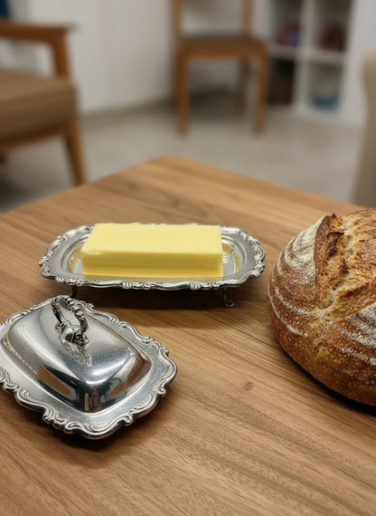 Porta mantequilla Vintage de plata
