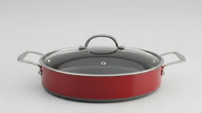 Caserola de aluminio con tapadera de vidrio