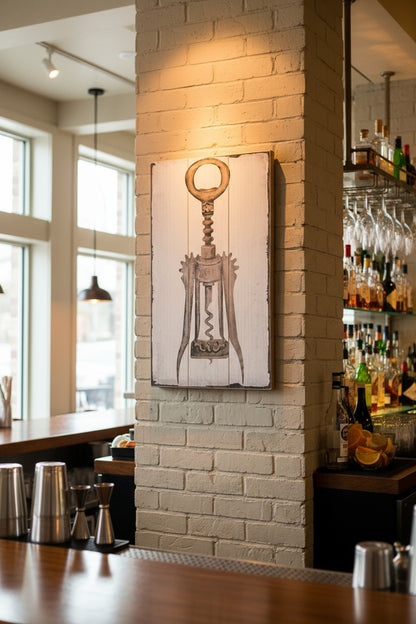 Decoración de pared – Ilustración vintage sacacorchos