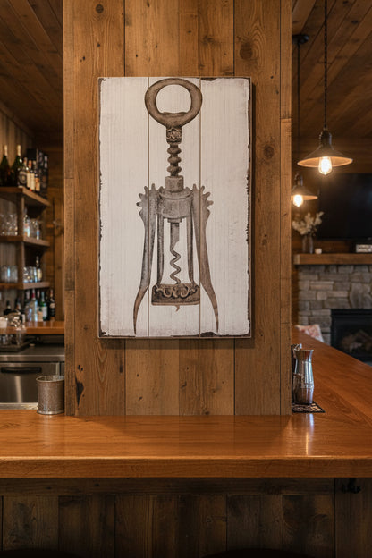 Decoración de pared – Ilustración vintage sacacorchos