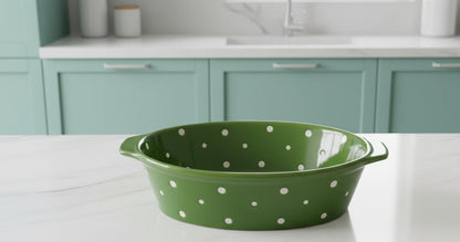 Pyrex Ovalada Verde a Lunares By Tara