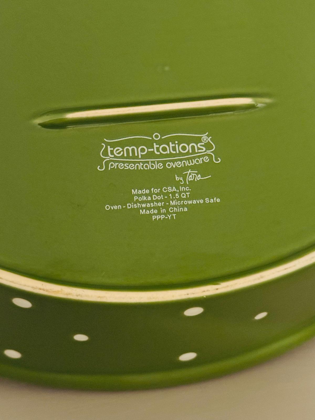 Pyrex Ovalada Verde a Lunares By Tara