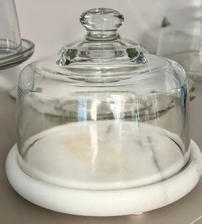 Cúpula de Vidrio y Base de Mármol 6" x 6"