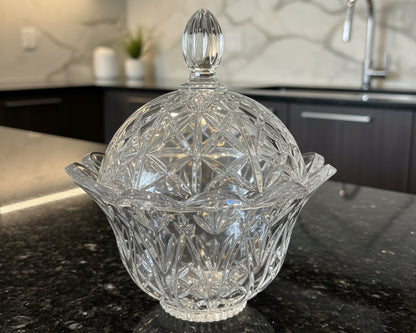 Dulcera Vintage "Caroline" – Cristal Americano con Corte Diamante y Tapa Ovalada (ca. 1970–1980)