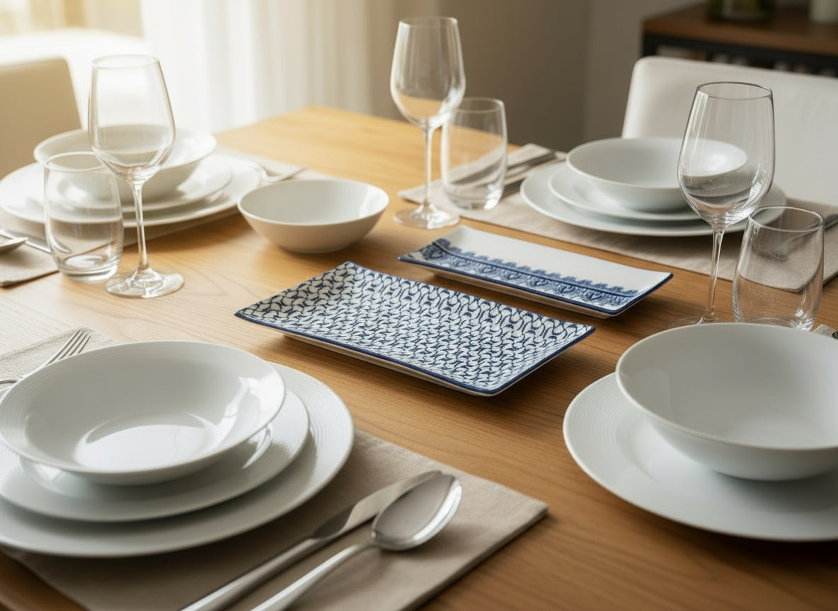 Azafate Rectangular cerámica diseño de bombay