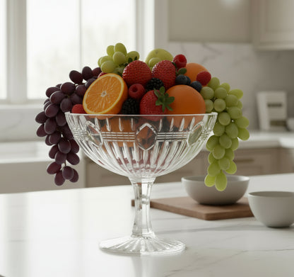 Frutero- Compotero elevado de cristal – diseño clásico con base estrelladaAnchor Hocking - Recipiente Pantry Prescut