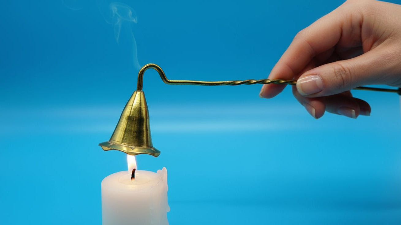 Apagavelas de latón con campana pivotante