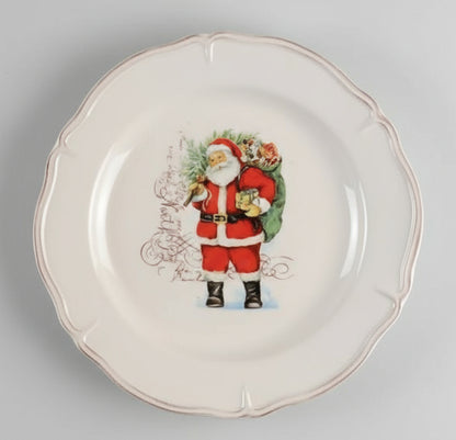 Plato decorativo de ensalada con diseño de Santa Claus. Parte de la colección M2G7 de Magenta. Ideal para mesas navideñas o como pieza de colección.