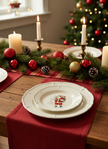 Plato decorativo de ensalada con diseño de Santa Claus. Parte de la colección M2G7 de Magenta. Ideal para mesas navideñas o como pieza de colección.