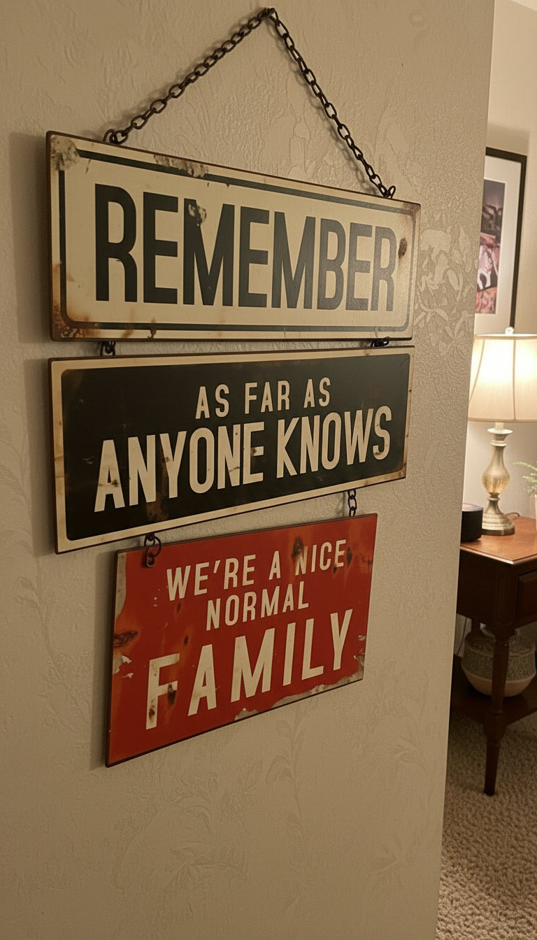 Set de Letreros Vintage "Nice Normal Family"