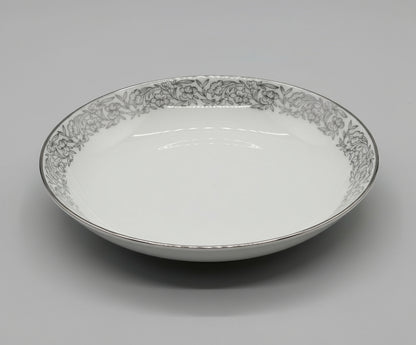 Vajilla de porcelana japonesa Arita – Diseño floral en gris plata
