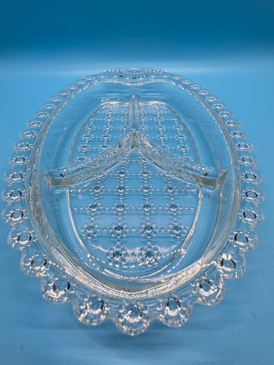 Bandeja Vintage de Cristal Prensado