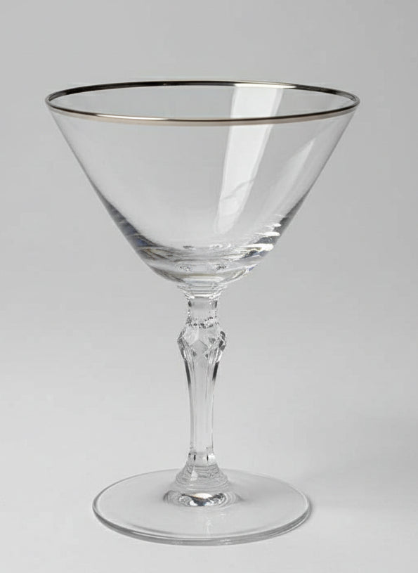 Copas Fostoria Engagement con Borde de Platino - Cristal Vintage