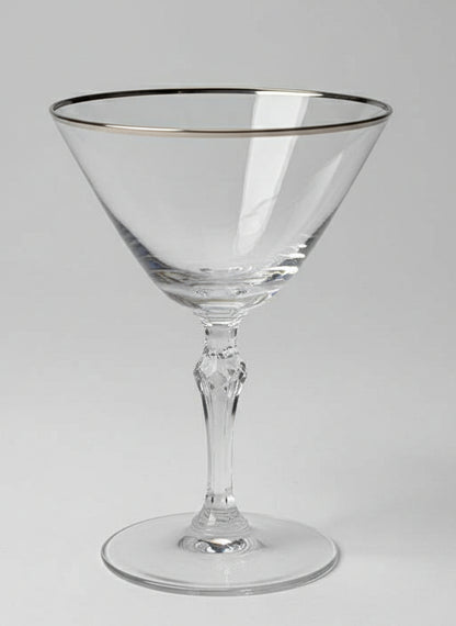 Copas Fostoria Engagement con Borde de Platino - Cristal Vintage