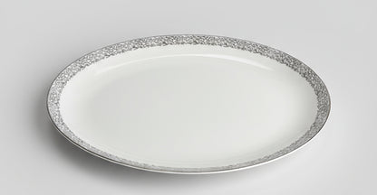 Vajilla de porcelana japonesa Arita – Diseño floral en gris plata
