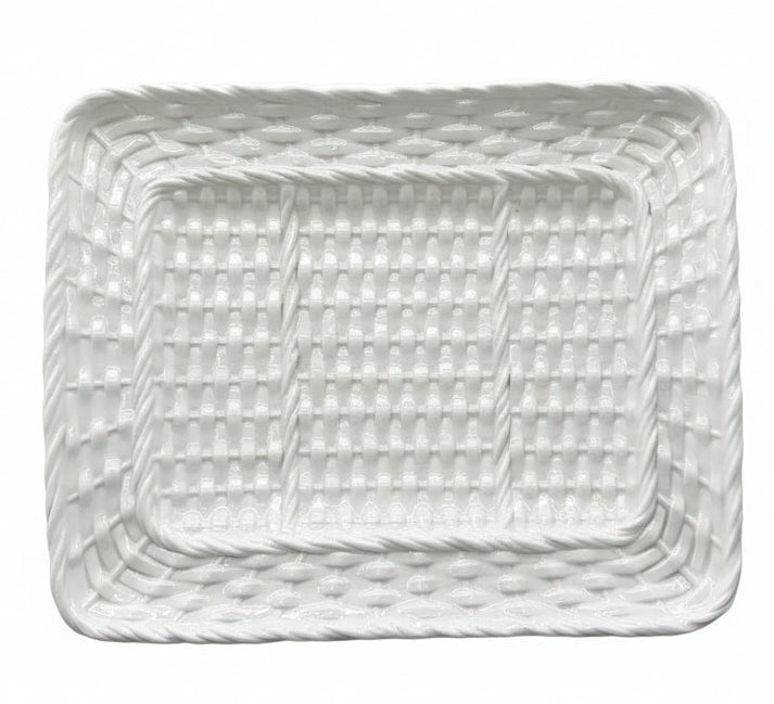 Plato o Bandeja de servicio de cerámica blanca de la "Colección Buffet" de Ceramiche Helios