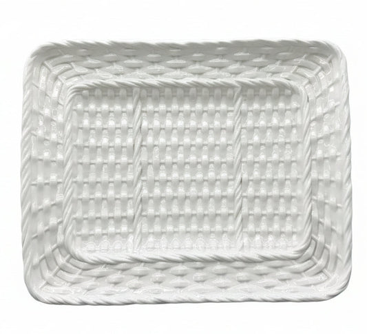 Plato o Bandeja de servicio de cerámica blanca de la "Colección Buffet" de Ceramiche Helios