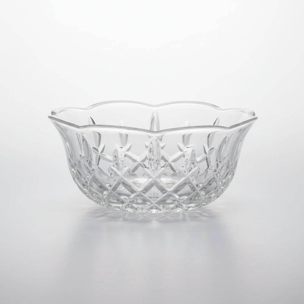 Elegante bowl centro de mesa Gorham King Edward en cristal de alta calidad con plomo transparente.