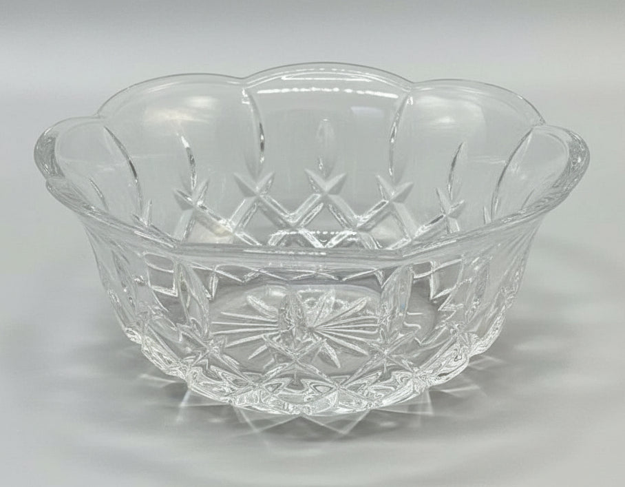 Elegante bowl centro de mesa Gorham King Edward en cristal de alta calidad con plomo transparente.