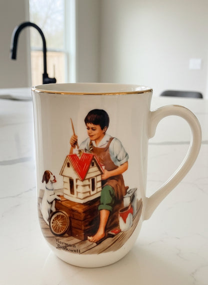 Tazas o Posillos Norman Rockwell "Memories" Vintage