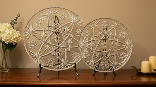 Plato de Vidrio  Motivos Estrella y Floral