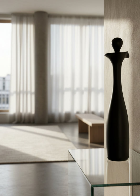 Jarrón Cerámica Negra Tenmoku