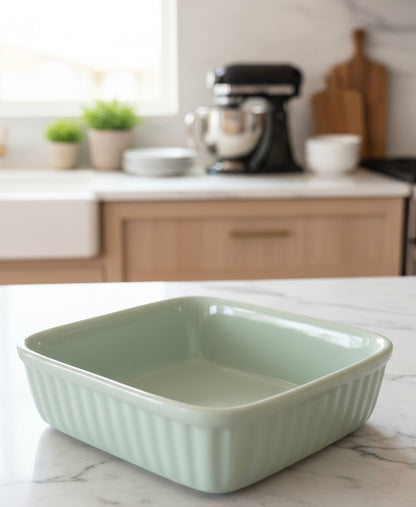 Baking dish cuadrado – Cerámica vintage con asas integradas