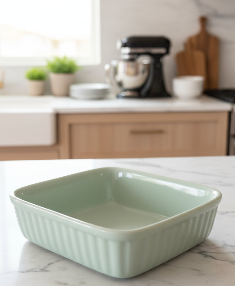 Baking dish cuadrado – Cerámica vintage con asas integradas