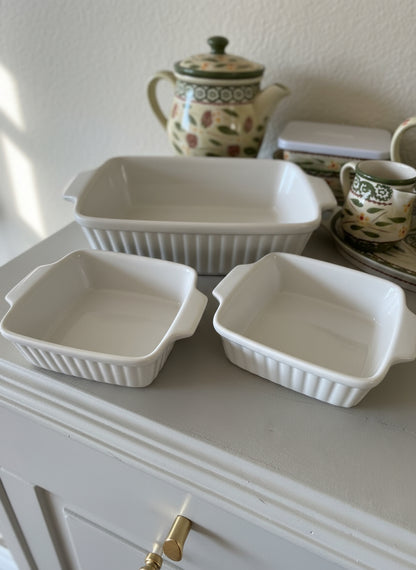 Baking dish cuadrado – Cerámica vintage con asas integradas