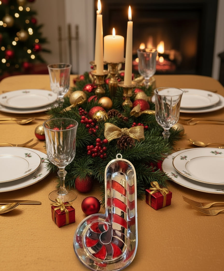 Bandeja Decorativa en Forma de Bastón de Caramelo