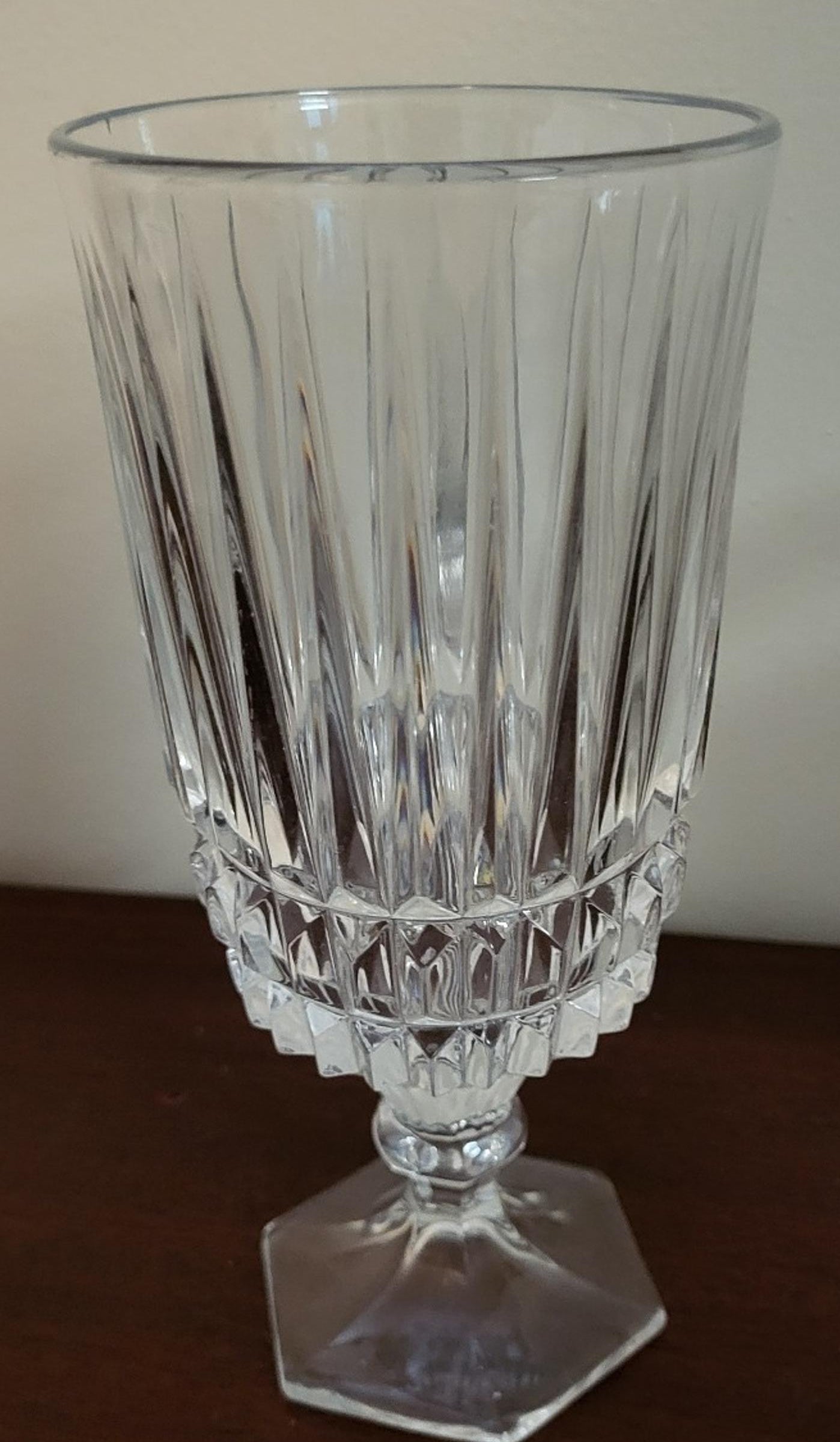 Vintage Fostoria "Heritage Clear" Crystal Goblets, Set of 4