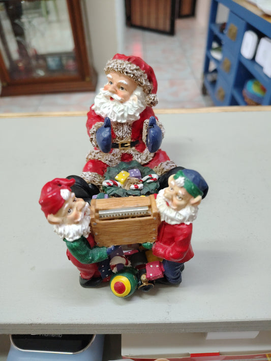 Adorno Navideño Santa y Los duendes con Regalos