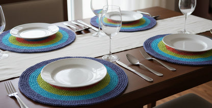 Los individuales de mesa  tejidos a mano