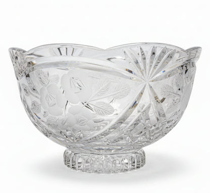 Bowl footed Vintage Imperlux, elaborado con cristal de plomo al 24% y cortado a mano