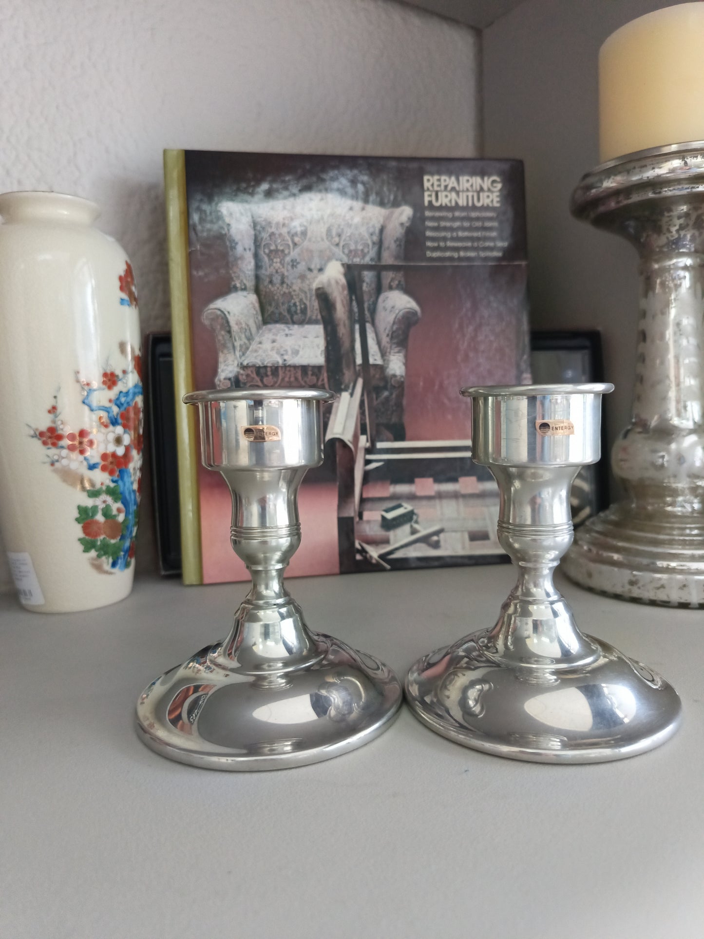 Candelero o porta velas de plata Set 2