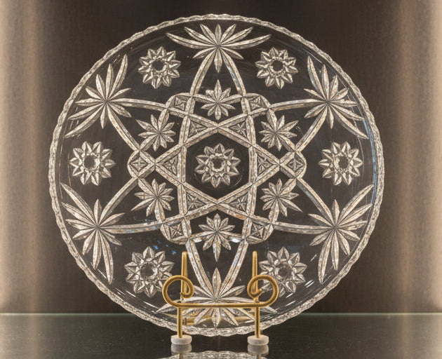Plato de Vidrio  Motivos Estrella y Floral