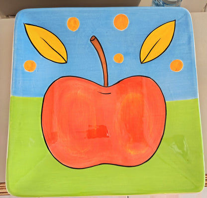 Plato Decorativo de Cerámica – Diseño de Uvas Estilizadas