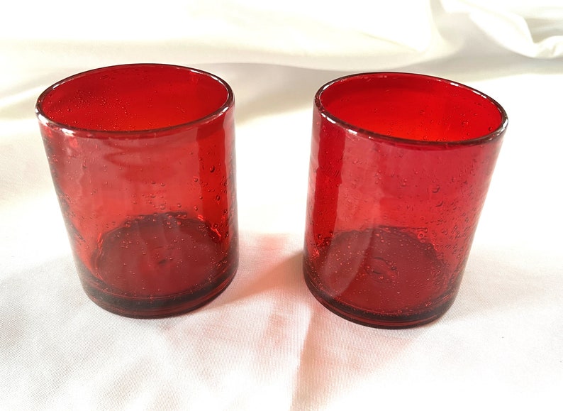 Set de 2 Vaso color rojo rubi