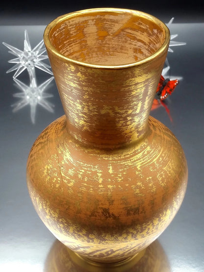 Stangl Granada Gold Vase Hand Painted Crafted vintage Trenton Studio