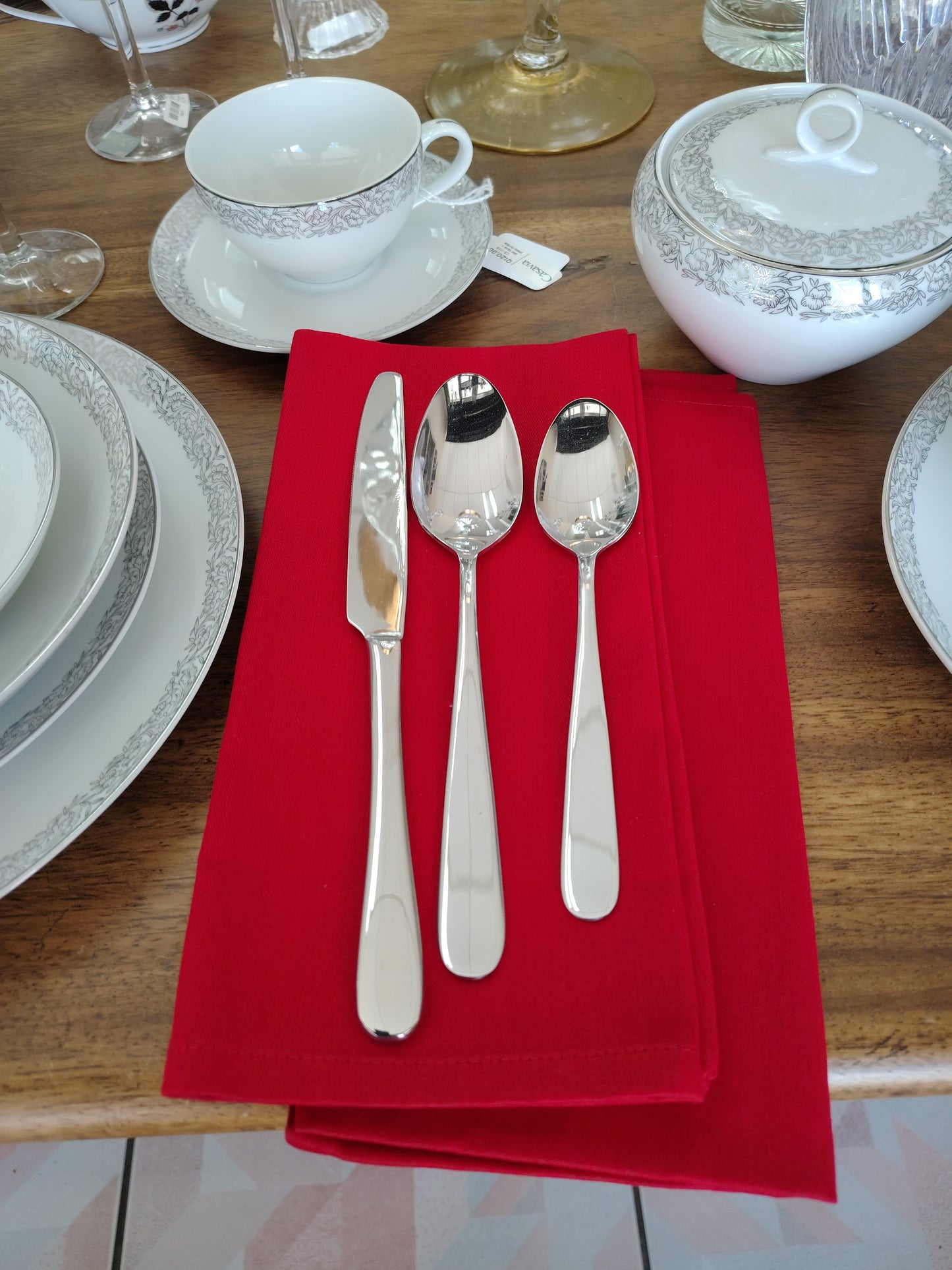 Servilletas de tela de lino,  artesanales ( Set de 5)
