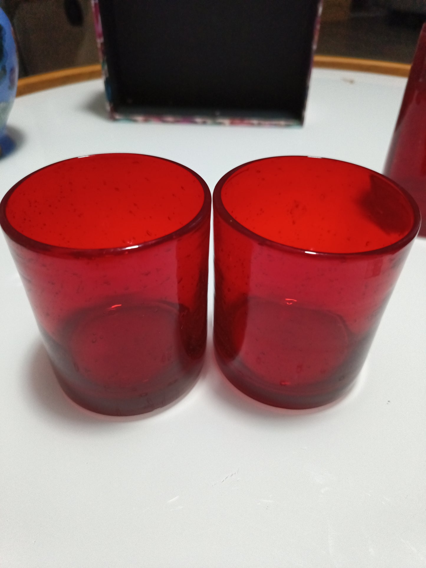 Set de 2 Vaso color rojo rubi