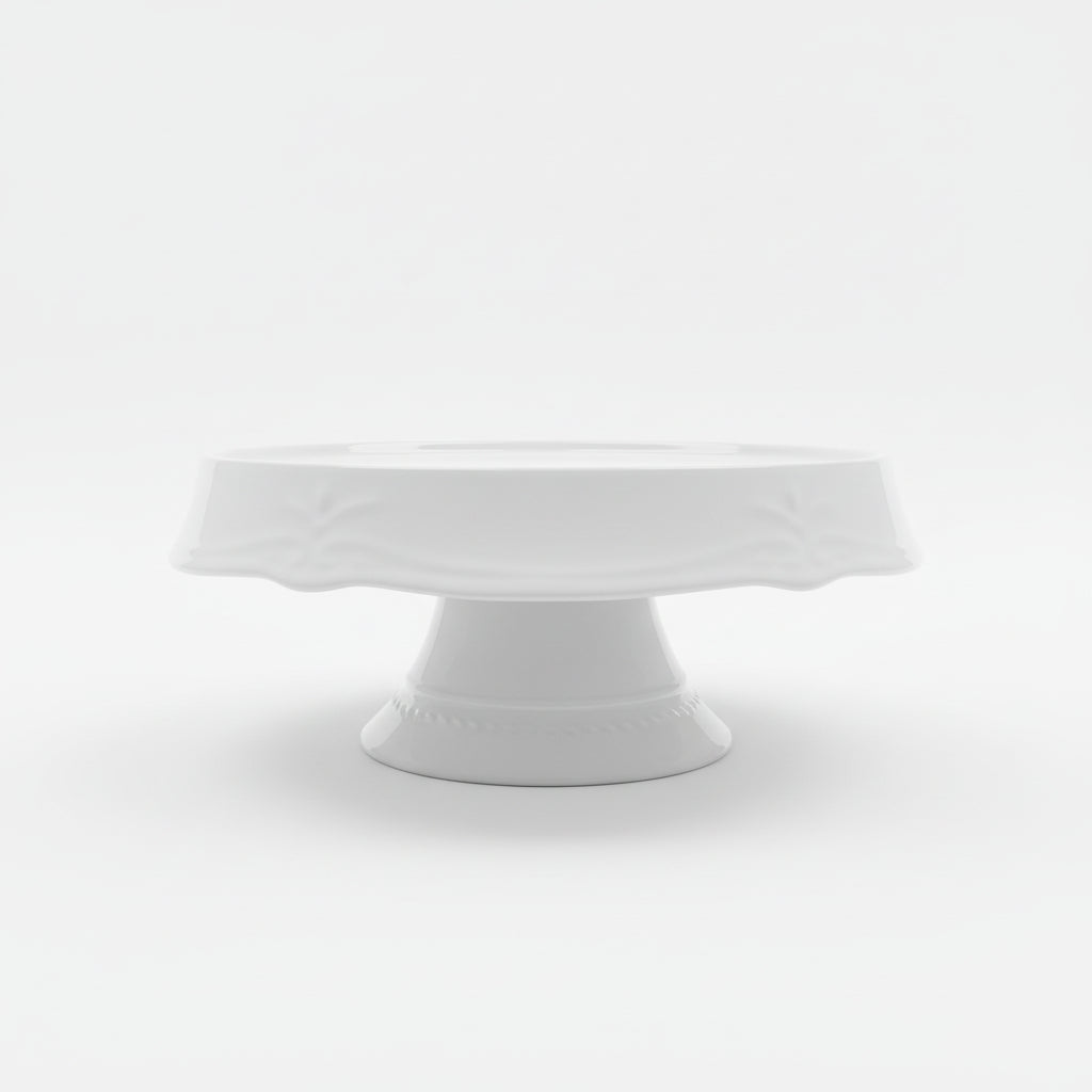 Soporte para pasteles de cerámica blanca Juliska, modelo Berry &amp; Thread Whitewash