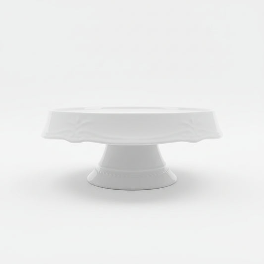Soporte para pasteles de cerámica blanca Juliska, modelo Berry &amp; Thread Whitewash